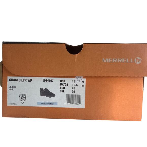 Merrell Chameleon 8 Hiking Shoes Mens 11 M Waterproof Leather Black Vibram - Picture 10 of 10